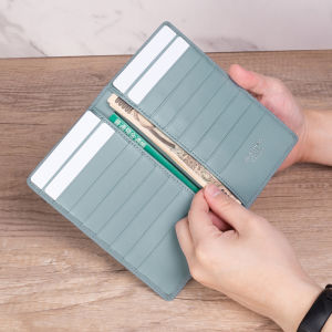 HANATORA Long Leather Wallet Handmade Dual-Combination High Capacity Horizontal Pattern for Men And Women Business OL Style