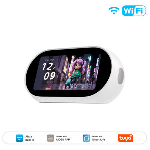 MOES | MOES Tuya WiFi Smart AI Desktop Center Control Panel Zigbee Bluetooth Mesh Hub IR HiFi Speaker Alexa Built-in Voice Control