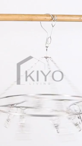 KIYO Gantungan Jemuran Baju Hanger 20 Jepit Stainless Steel Bulat / Jepitan Jemuran Kaus Kaki / Gantungan Pakaian Anti Karat