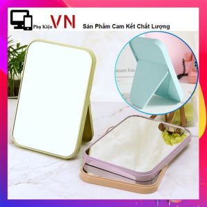 Gương Trang Điểm Để Bàn Hình Vuông Gấp Gọn Khung Nhựa Cứng Cáp Giá Đỡ Phia Sau Có Thể Điều Chỉnh Cao Thấp Tiện Dụng - Gương Công Chúa  Gương Để Bàn