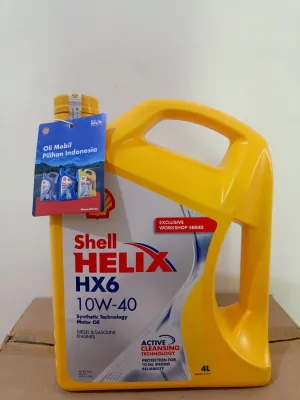 Pelumas Oli Mesin Mobil Shell Helix Hx6 10W-40 4Liter