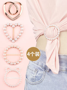 Clothes Corner Knot Buckle High-Grade Shirt/T-shirt Hem Fixed Easiest for Match Decorative Scarf Buckle Button Clothes Retaining Ring Waist-Tight