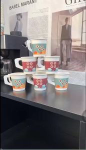 Set 50 Cốc Giấy Có Tay Cầm In Hình Rồng Năm Mới 2024 Phong Cách Trung Hoa