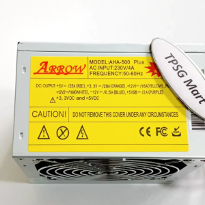 Nguồn máy tính ATX 500W Fan 12Cm 24 Pin CPU 8 Pin (4 Pin + 4 Pin)  Arrow chính hãng