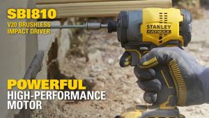 Stanley 20V Brushless Cordless Impact Driver 1/4 Inch 6.35mm SBI810D2K-B1