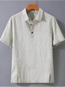 Summer New Mens Linen Short Sleeve Shirt