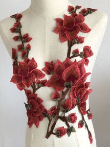 เสื้อผ้าเต้นรำ กระโปรง ตกแต่งด้วยผ้าปะติดปะต่อกลวงขนาดใหญ่ ชุดเย็บปะติดปะต่อด้วยมือ DIY ผ้าปักลายดอกไม้ทอง ลายดอกไม้