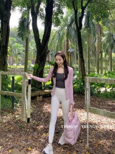 Yeungsukhan Half High Collar Yoga Jacket Womens Fitness Outerwear Warmth Breathable Long Sleeve Autumn Winter Sports Coat