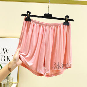 Cool Short Shorts 2024 Ice Silk High Waist Sleepwear Pants Women Summer Thin Pure Color Wide Leg Casual Home Leisure Pants