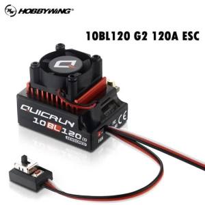 Hobbywing QUICRUN Sensored Brushless 10BL120 G2 120A ESC 2-3S Lipo Electronic Speed Controller with Card for 1/10 1/8 RC Cars