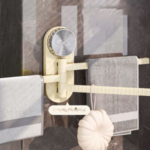 Suction Cup Rotating Cloth Rack No Punching Towel Rack Multi Pole Wall Mounted Drain Rack Storage Hanging Rack