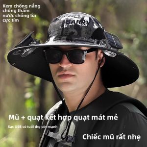 Mũ Câu Cá Năng Lượng Mặt Trời Có Quạt Sạc Điện Mũ Đi Bộ Ngoài Trời Mùa Hè Chống Nắng Chống Tia UV Đa Chức Năng Cho Nam