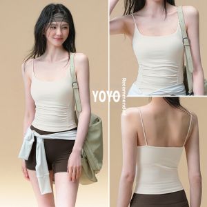 Summer Slim Strap Shockproof Fixed Cup Sports Bra