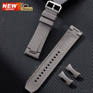New Fluororubber Watch Band 20mm 22mm Arc End Flat Strap Men Women Waterproof Wristband for Omega Universal Replacement Strap