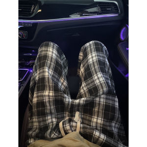 Quần Ống Đứng Kẻ Caro Mỏng Mùa Hè Cho Nam Quần Ống Rộng Quần Dài Thường Ngày Thoáng Khí Thoải Mái Quần Ống Đứng