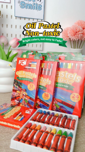 FCI Oil Pastel 8/12/18/24 Colors | Soft Drawing Professional Art Pastels Non-Toxic Washable Crayon Set for Creative Projects