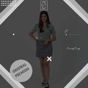 CROP TOP WARNA PUTIH POLOS KEKINIAN BAHAN COTTON COMBED 20S