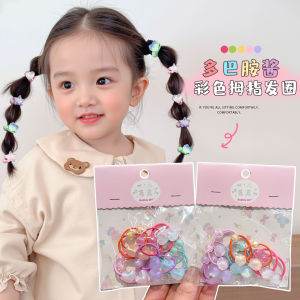 Dopamine Heart Shaped Hair Ties for Girls Sweet Little Pigtails Childrens Accessories Hair Bands Headwear for Small Girls