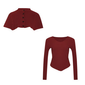 YIKEXIAOYEMEI | Áo Knit Phong Cách Học Viện Hàn Quốc Form Slim Fit