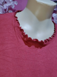 Round neck lettuce design Plus size women (RNL) short sleeves