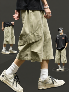 SZON | Summer Lightweight Loose Capri Pants Multi-Pocket Cotton