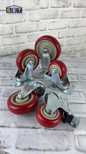 ลูกล้อ PU สีแดง jujube มี 5 แบบ 3นิ้ว 4นิ้ว 5นิ้ว โพลียูรีเทน อุปกรณ์งานช่าง ล้อเก้าอี้ ล้อรถเข็น อุปกรณ์ยกของ *เช็คขนาดก่อนกดสั่งซื้อ*