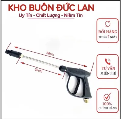 Súng Xịt Rửa Xe Áp Lực Cao Ren 22mm - Kèm Thanh Nối Dài 36cm