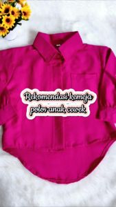 Gendistore - KEMEJA ANAK TERMURAH | KEMEJA SILANG ANAK POLOS KANTONG 1 KOREA STYLE | ATASAN KEMEJA ANAK WANITA TERMURAH | KEMEJA ANAK WARNA FUCIA
