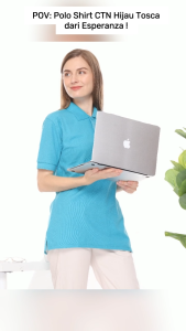 Kaos Polos Polo Shirt Kerah Esperanza - CTN Hijau Tosca