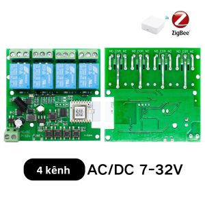 4CH Zigbee DIY Mô-đun Rơle Thông Minh 10A Công Tắc Không Dây Cho Điều Khiển Đèn LED Động Cơ Tương Thích Với Alexa Google Home
