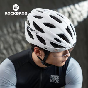 ROCKBROS Bicycle Helmet with Photochromic Goggles & Brim Visor Men Women MTB Road Safety Riding Ultralight Bike Cycling Helmets