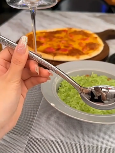 8pcs Stainless Steel Hammered Cooking Spoons Set - Durable Soup Ladles for Kitchen Catering & Home Use