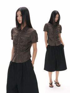 VATTY | Áo Thun Tay Ngắn Dập Nếp Phồng Vintage