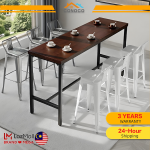 CONOCO Bar Table 100/120/140cm Modern Bar Table Set High Stool Leaning Dining Table for Home Office Kitchen Counter Balcony Coffee Desk & Pub Use Meja Bar 吧台桌