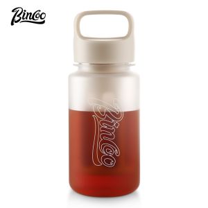 BINCOO Coffee Cold Brew Cup with Stainer Water Bottle Stored in the Refrigerator Portable and Lightweight for Office and Outdoor 300ML