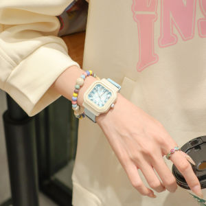 Cute Dopamine Watch for Girls Student High School Level Stylish Silicone Band Quartz Movement round Dial Waterproof 3ATM