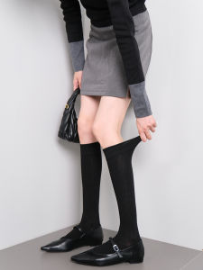 Weekend Picnic Early Autumn Commute Slim Leg Striped No Bone Knee-Length Ankle Socks for Leg Shaping And Slimming