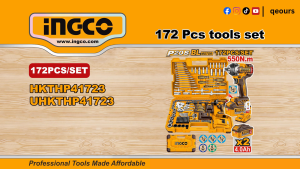 INGCO 20V 550NM CORDLESS IMPACT WRENCH SET | 172PCS TOOLS | HKTHP41723