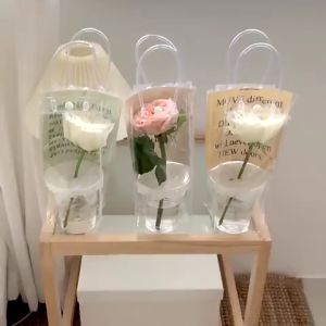 Túi trong suốt đựng bình giữ nhiệt có tay cầm tiện lợi- Túi nhựa PVC đựng ly mang đi