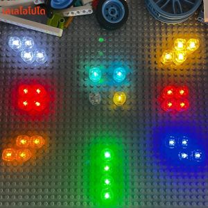 10/20/30pcs MOC 8 สี 2x2 Dot ไฟ LED แบตเตอรี่อุปกรณ์เสริมอิฐคลาสสิกการศึกษา Light-Emitting อาคารบล็อกเด็ก