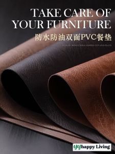 [SG In-Stock]Leather Placemat/ Waterproof placemats for dining table Kitchen /PU Table mat Non-Slip Heat Resistant hotel