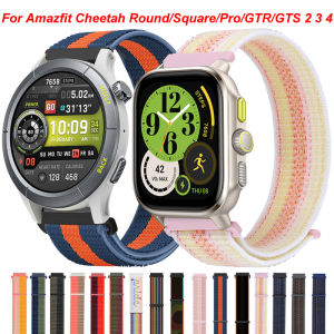 20mm 22mm Nylon Loop For Amazfit Cheetah Round/Square/Pro/GTR 2e/GTS2 3 4mini Bracelet Strap For Amazfit Active 2 Bip 6 5 3 3Pro