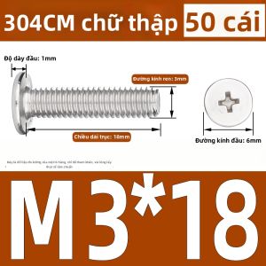 Yi Se Dian Zi | Vít máy tính đầu dẹt chữ thập thép không gỉ 304