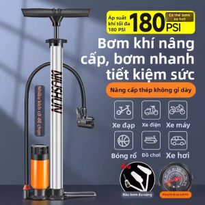 Bơm Đạp Xe Kéo Di Động có Đồng Hồ Đo Áp Suất