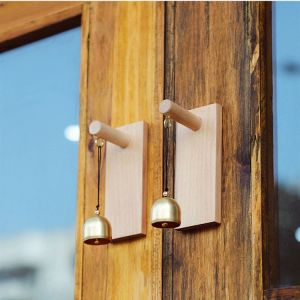 Door Bell Delightful Sound Wooden Shopkeepers Bell Elegant Door Opening Japanese Style Hanging Decorative Wind Chime for Home Business Garden