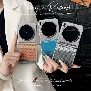 Applicable to VIVO X300S mobile phone case Carbon fiber Kevlar pattern magnetic suction X200Ultra plain leather ultra-thin hard cover h260709