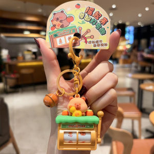 Luminous Music Button Capybara Keychain Prize Wheel Toy Stress Relief Creative Gift Alloy ABS PVC Electronic Components