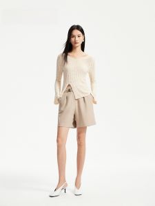 Vero Moda Womens Knitted Sweater Hollow out Flared Sleeve Autumn Winter New Style Slim Fit Breathable Top Sweet Style