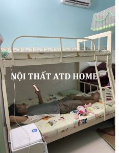 Giường tầng người lớn sắt hộp cao cấp giá rẻ 1mx1m2 dài 2m - SIÊU THỊ NỘI THẤT ATD hàng dày dặn cứng đảm bảo chất lượng an toàn sử dụng