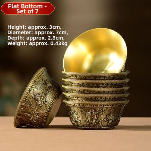 ZANGCUN | Eight Auspicious Signs Brass Water Offering Cup